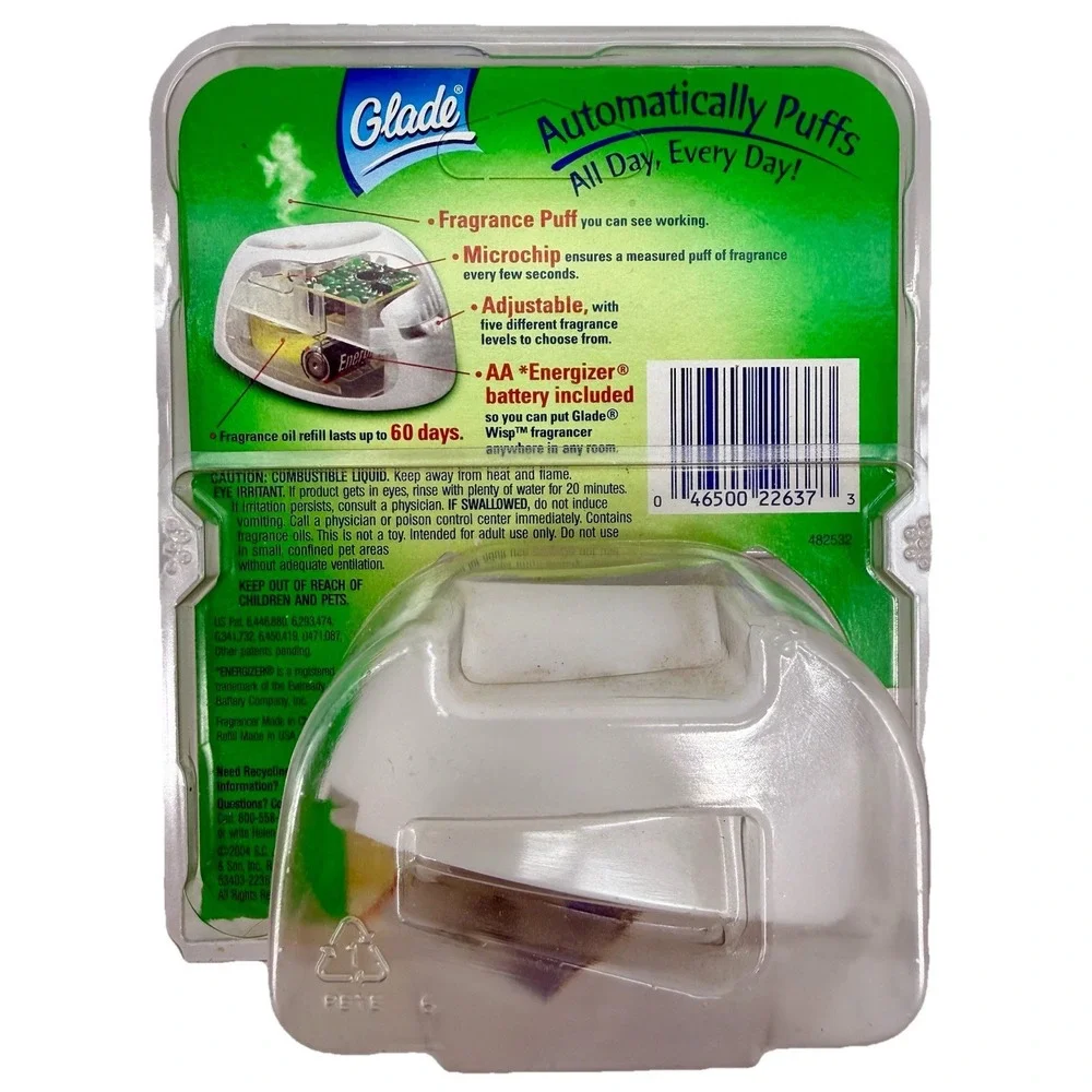 Glade Wisp Scented Oil Fragrancer Automatic Puff Spray‎ Mystery Garden NEW